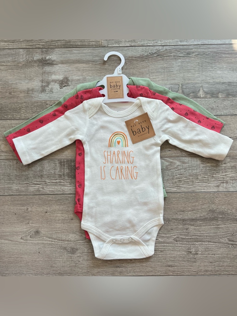 NWT Rae Dunn Fall Onesies 3-Pack Size 3/6 Months
